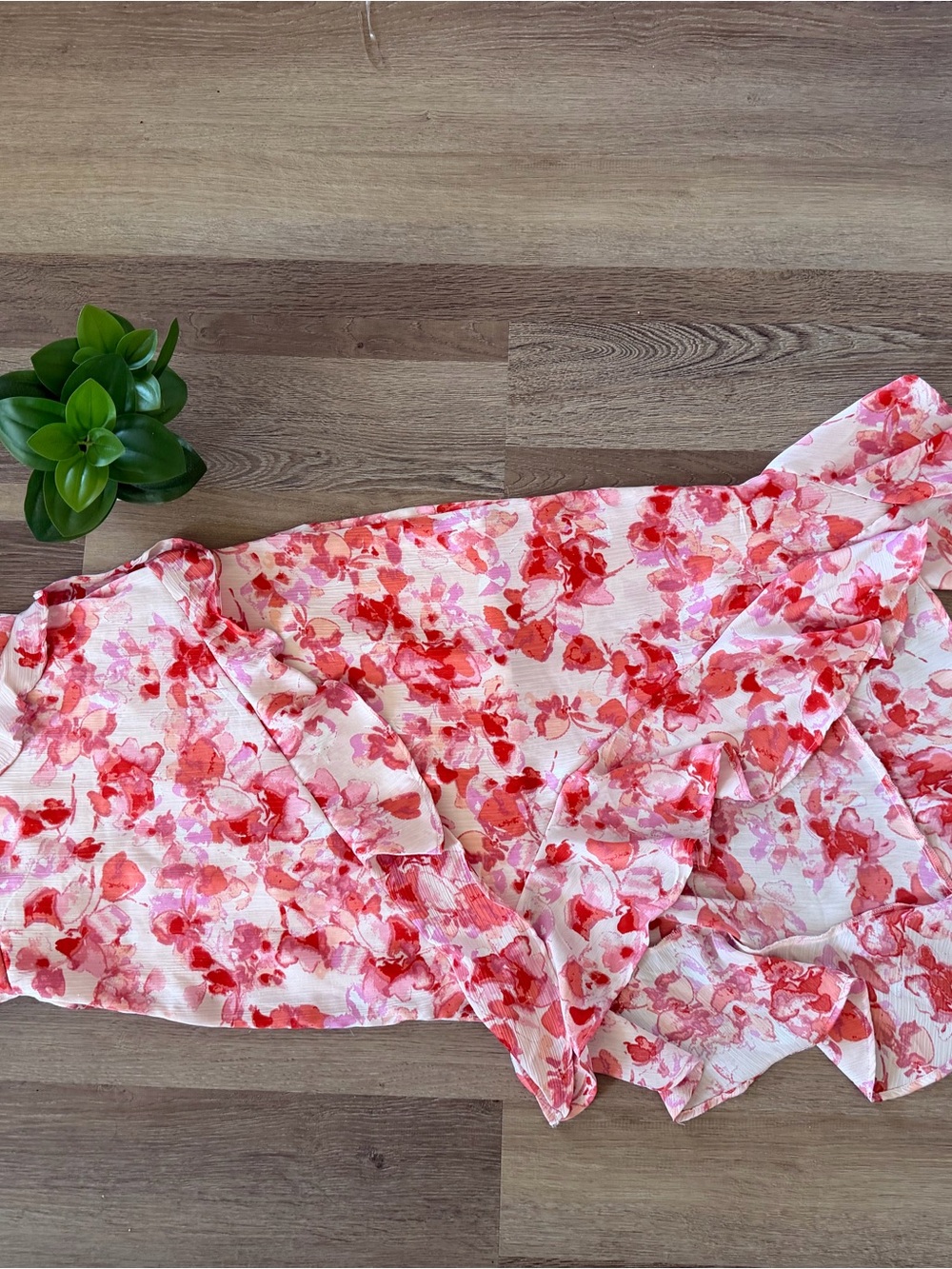 Floral Pink Ruffle Slip Dress - Picture 3 of 9